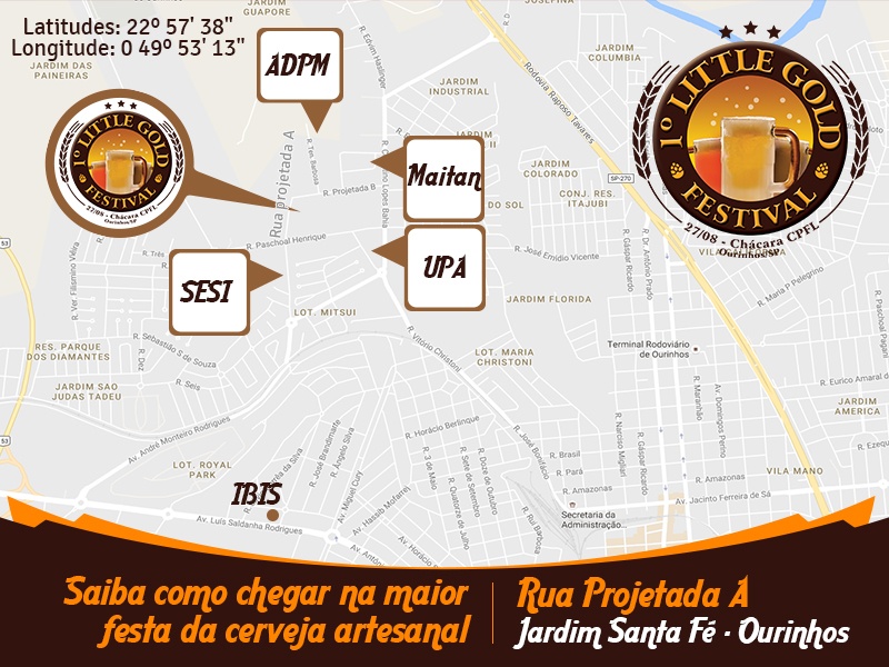 Mapa para 1Â° Little Gold Festival